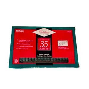 Sears Crystal Clear 35 Light Set, Indoor / Outdoor Flashing or Non-flashing 13ft